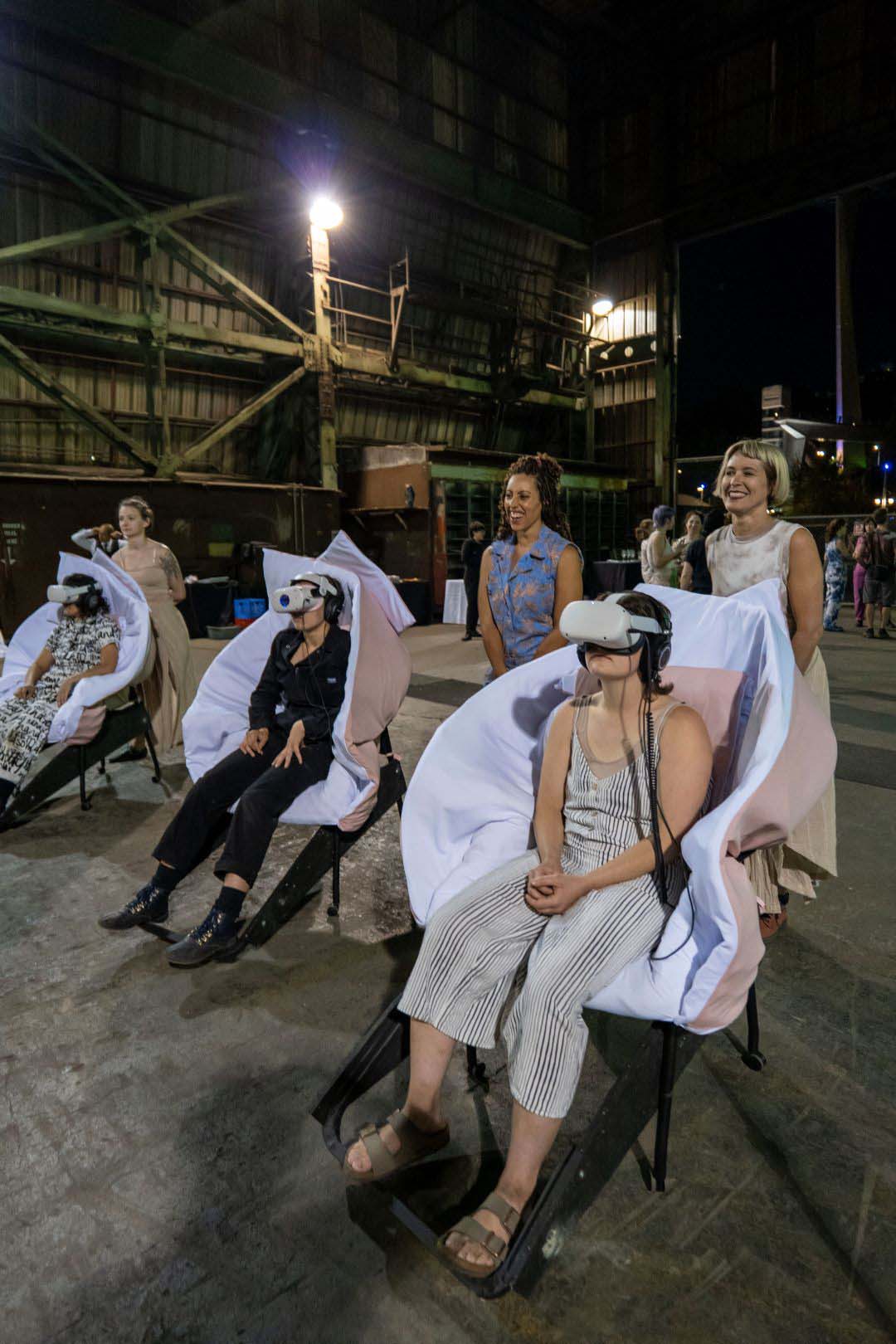 Outdoor evening VR screening event